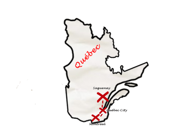 Carte Canada Est - Zoom Québec